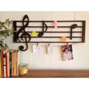 Image of Note Walnut Decorative Wooden Wall Accessory