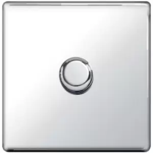 Image of BG Chrome 400W 1 Gang 2 Way Push Dimmer - Grey - Chrome