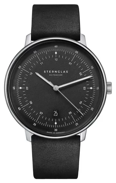 Image of STERNGLAS S01-HH11-VI15 Hamburg Quartz (42mm) Black Dial / Watch