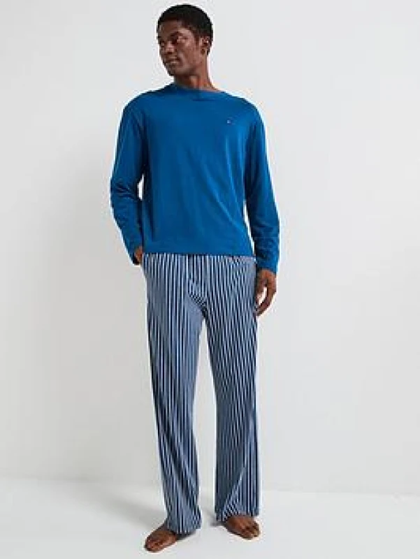 Image of Tommy Hilfiger Cotton Jersey Long Pyjamas blue Men S;M;XL
