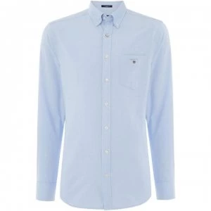 Image of Gant Long Sleeve Oxford Shirt - Pale Blue