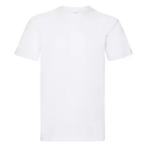 Image of Fruit Of The Loom Mens Super Premium Short Sleeve Crew Neck T-Shirt (XL) (White)