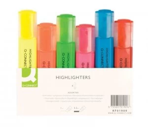 Image of Q-Connect Assorted Highlighter Pens - 6 Pack