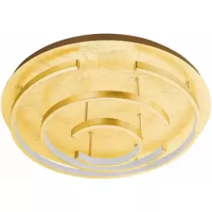 Image of Loops - Flush Ceiling Light Colour Gold Coloured Shade White Plastic Bulb LED 24W