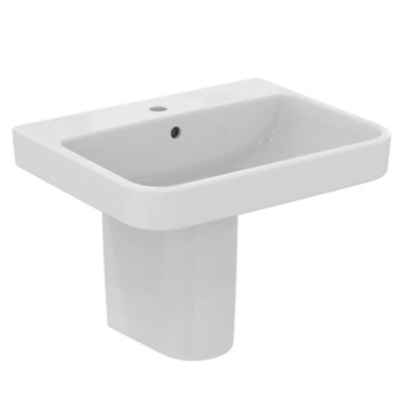 Image of Ideal Standard I.life B Gloss White Rectangular Wall-Mounted Semi-Pedestal Basin (H)84.5Cm (W)60Cm