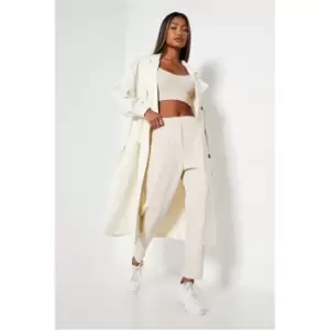 Image of I Saw It First Petite Woven High Waisted Wide Leg Trouser - Brown