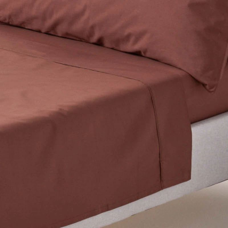 Image of Homescapes Chocolate Egyptian Cotton Flat Sheet 200 Tc, Double