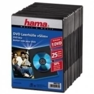 Image of Hama DVD Slim Box 25, Black - 00051182