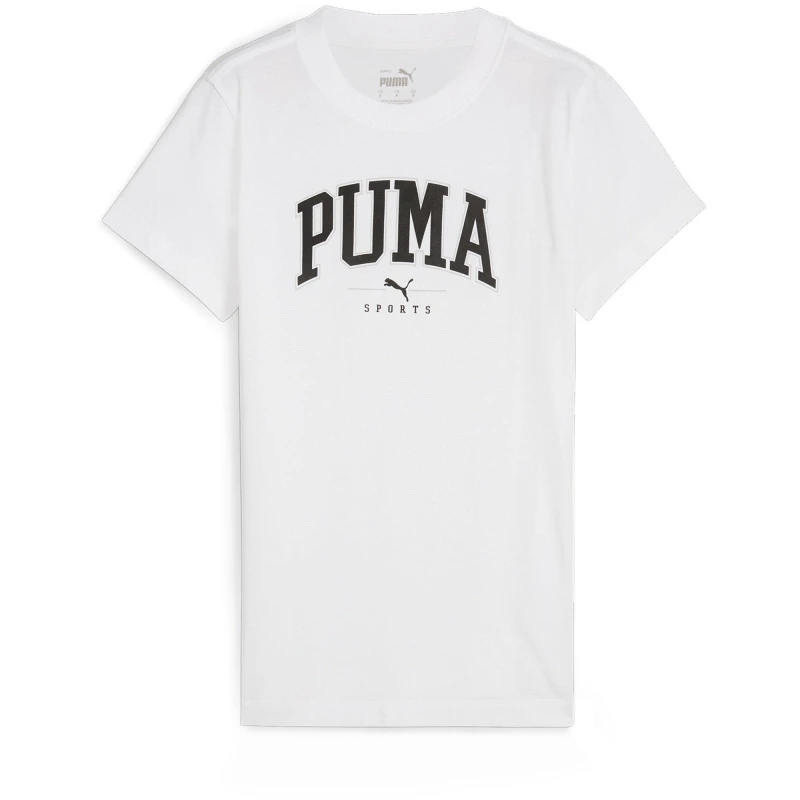 Image of Puma Squad Graphic Tee T-Shirt Womens - White White 8