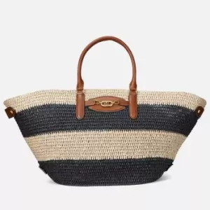 Image of Lauren Ralph Lauren Womens Daphney 40-Tote Bag-Medium - Natural/Black/Lauren Tan