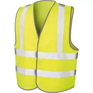 Image of Result Mens Core High-Visibility Safety Motorway Vest (S/M) (Fluorescent Yellow) - Fluorescent Yellow