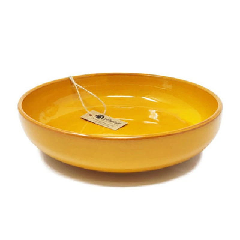 Image of Verano Spanish Ceramics Selena Glazed Hand Dipped Kitchen Dining Large Bowl Orange (Diam) 27Cm