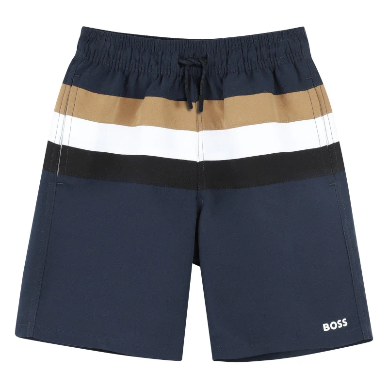 Image of Boss Stripe Swim Juniors - Blue Blue 11 - 12 Years