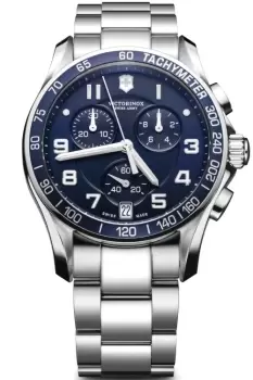 Image of Mens Victorinox Swiss Army Chrono Mens Blue Dial S/Bracelet 41Mm Chronograph Watch 241497