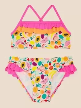 Image of Accessorize Girls Fruit Print Bikini - Multi, Size Age: 7-8 Years, Women