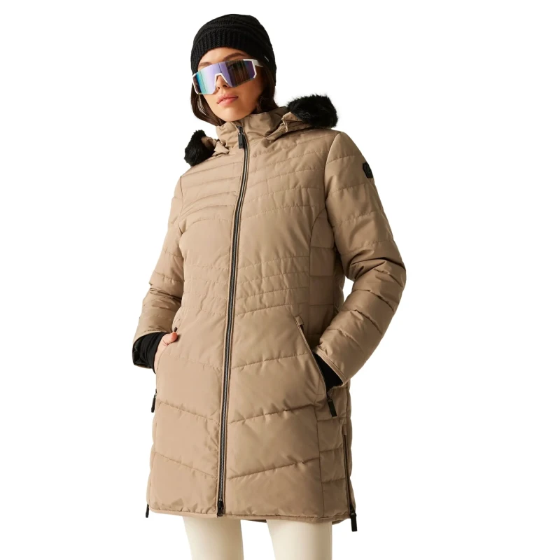 Image of Womens hooded coat Dare 2B Striking IV Marron Female 38