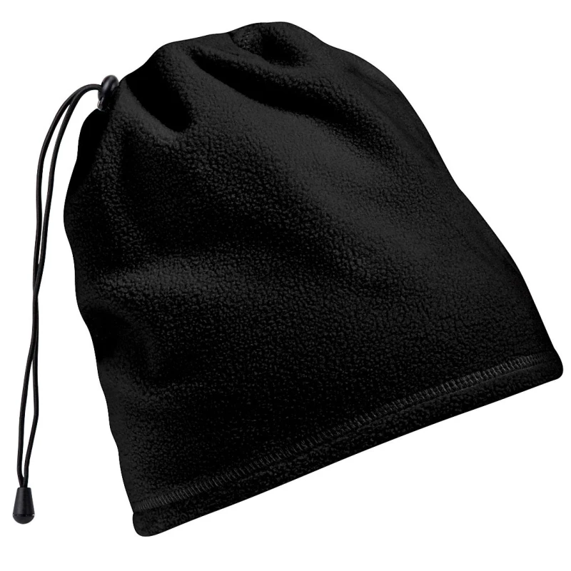 Image of Beechfield Mens Suprafleece Anti-Pilling 2in1 Winter Hat & Neck Warmer Snood in Black Male One Size