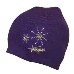 Image of Trespass Childrens Girls Sparkle Knitted Beanie Hat (2/4 Years) (Pear)