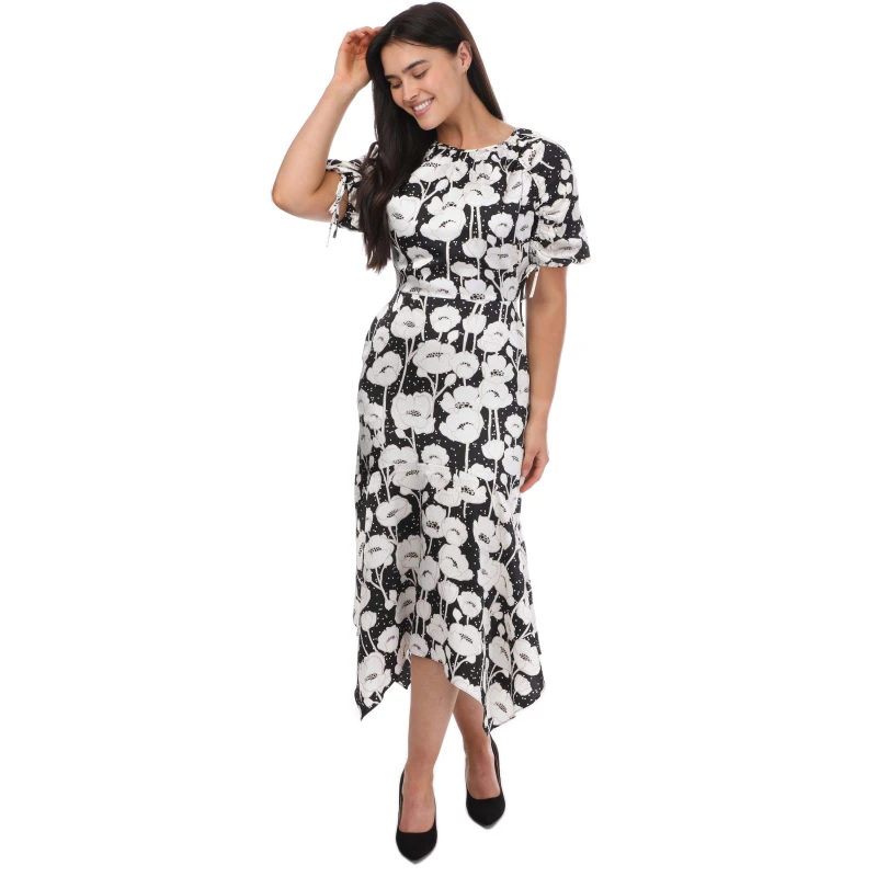 Image of Ted Baker Abriee Puff Sleeve Midi Dress Black female 16