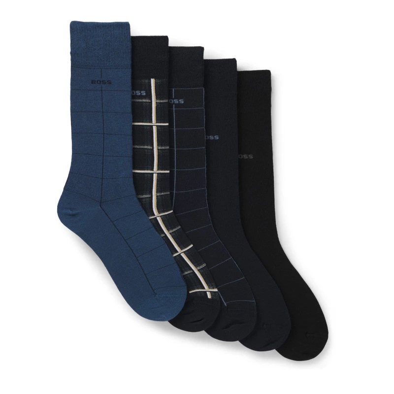 Image of Boss 5 Pack Socks Blue 960 male 6-11