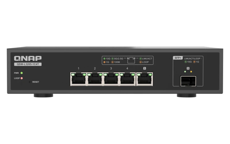 Image of QNAP QSW-L3205-1C4T 4 Managed 10G Ethernet (100/1000/10000) Desktop Bl