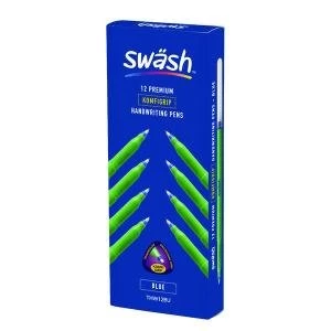 Image of Swash KOMFIGRIP Handwriting Pen Blue Pack of 12 THW12BU