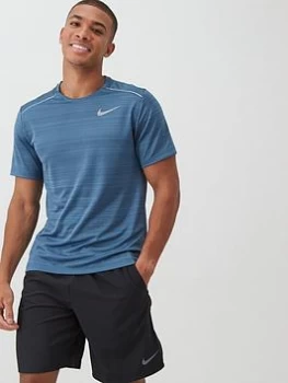 Image of Nike Dry Miler Running T-Shirt - Grey