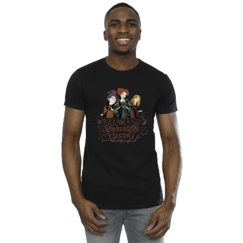Image of Disney Men Hocus Pocus Sanderson Sister T-Shirt in Black Size: Small Black S Male 5063153210653
