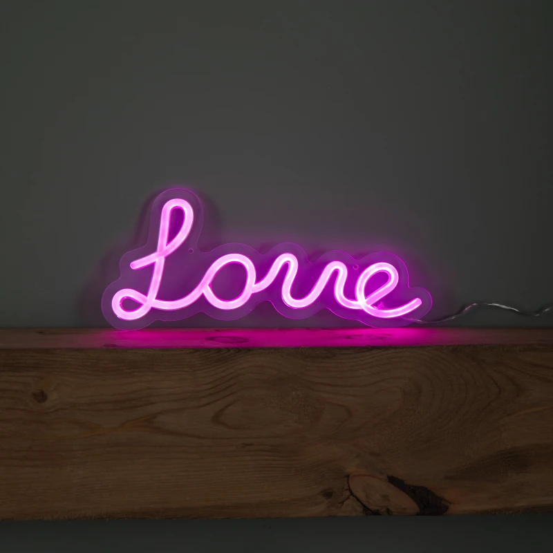 Image of 30cm Light up Neon Effect Love Sign in Pink with 111 LEDs