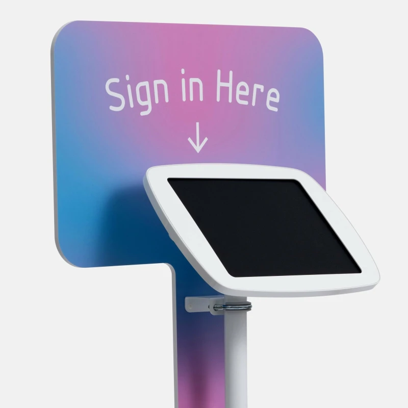 Image of Bouncepad Floorstanding with Branding Board and USB Cable Covered Front Camera and Home Button White Apple iPad Pro 7th Gen 13-inch (2