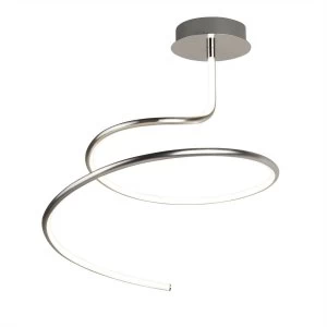 Image of Integrated LED 1 Light Flush Satin Silver, White, Chrome, Silver