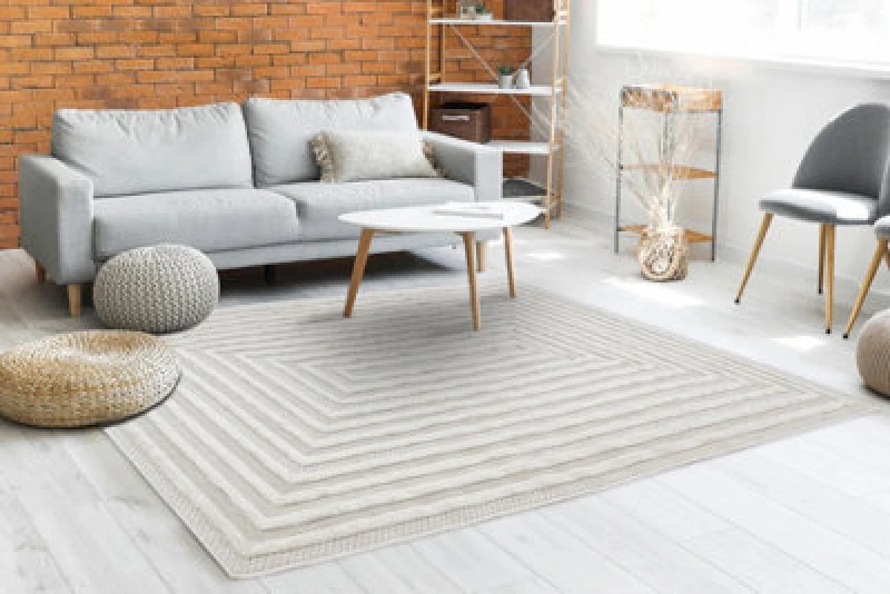Image of RugsX Carpet Santo Sisal 0999 Geometric White 80X150 Cm