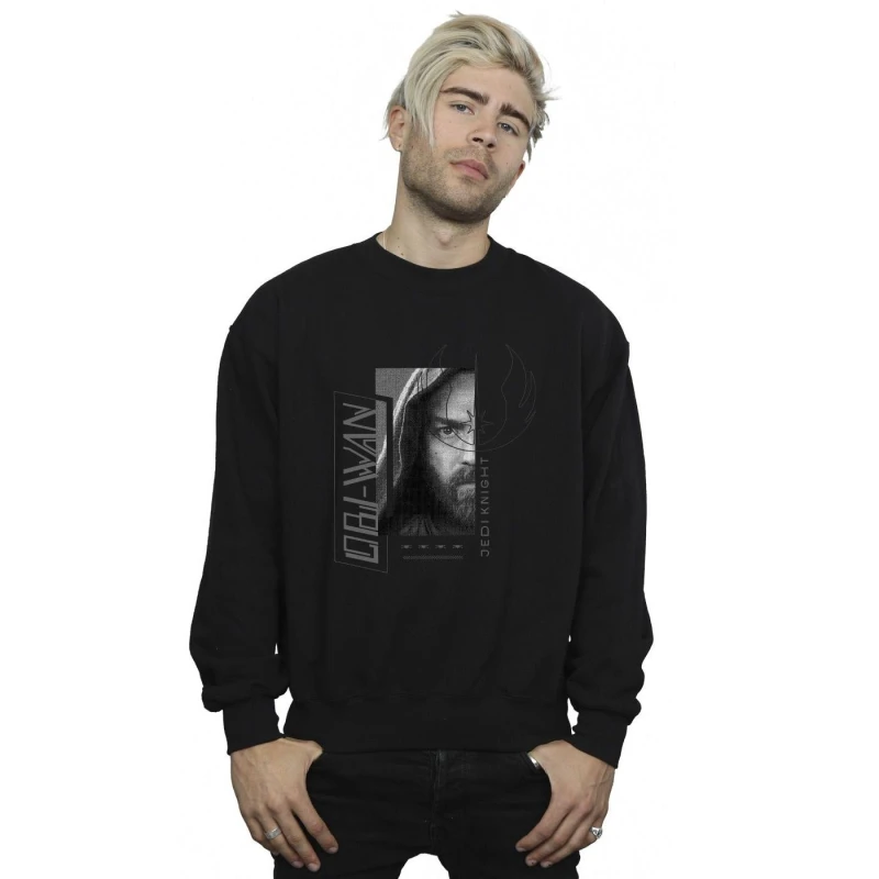Image of Star Wars Star Wars Men Obi-Wan Kenobi Jedi SciFi Collage Sweatshirt in Black Size: Small Black S Male 5059934442290
