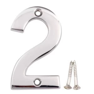 Image of Chrome Effect Brass House Number 2