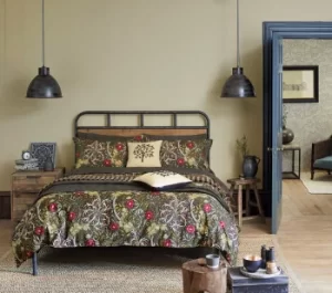 Image of William Morris, Seaweed Single Duvet Cover in Black