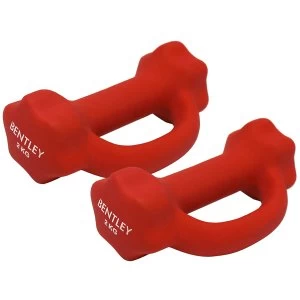 Image of Charles Bentley Set Of Two Neoprene 2KG Dumbbell Weights Exercise Training Yoga