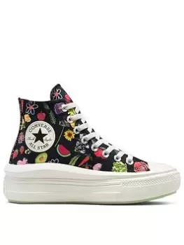 Image of Converse Chuck Taylor All Star Move Hi, Black, Size 7, Women