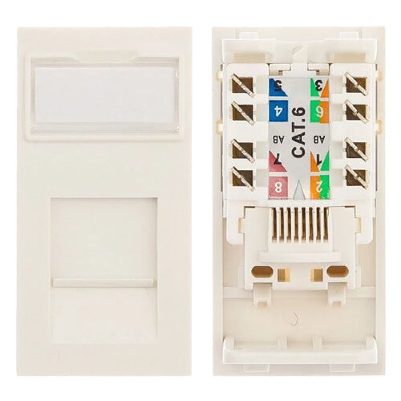 Image of Cablenet Cablenet Cat6 UTP Low Profile Module 25mm x 50mm White 72-3690