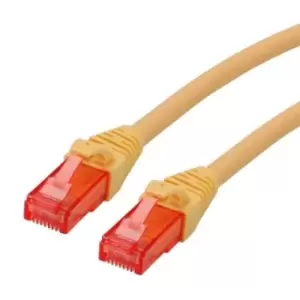 Image of Roline Yellow Cat6 Cable, U/UTP, Male RJ45, Terminated, 1m