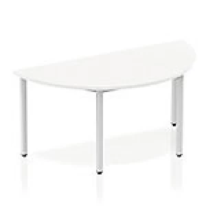 Image of Impulse Semi-circle Table 1600 White Box Frame Leg Silver