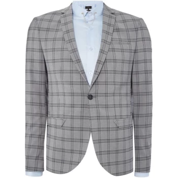 Image of Label Lab Belvin SB1 Check Suit Jacket - Grey