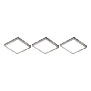 Image of NxtGen Alabama Square LED Under Cabinet Light 3.5W (3 Pack) Cool White Brushed Nickel