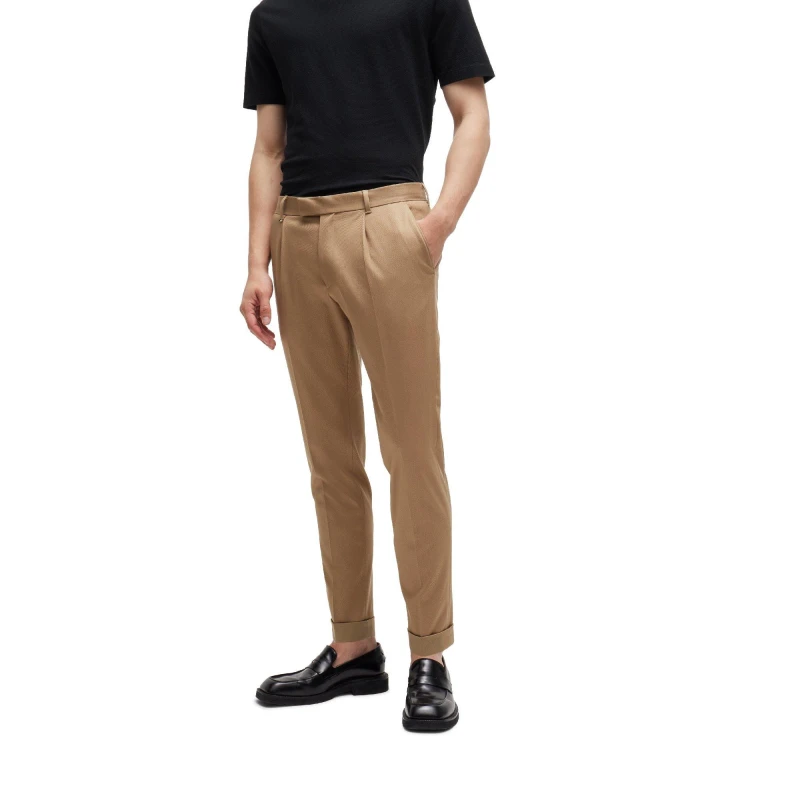 Image of Boss Mens Pepe Trousers Open Beige male 30