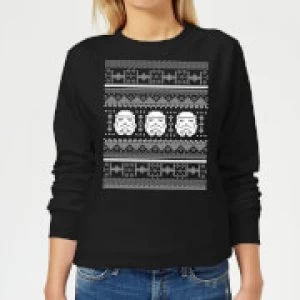 Image of Star Wars Stormtrooper Knit Womens Christmas Sweatshirt - Black - M