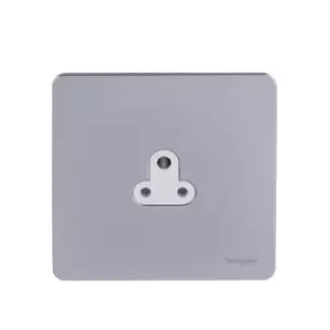 Image of Schneider USFP 2A 1G Round Pin Unswitched Socket White Insert Polished Chrome - GU3470WPC