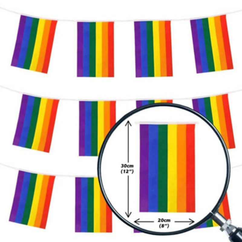 Image of I Love Fancy Dress Rainbow Flag Bunting Pride Lgbtq+ - Pack Of 12