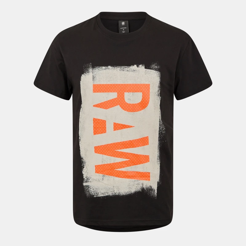 Image of G Star Painted RAW Graphic T-Shirt Dk Black male Small