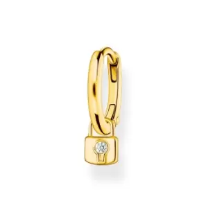 Image of THOMAS SABO Gold Plated Padlock Single Hoop Earring