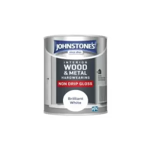 Image of Johnstone's Interior Hardwearing Non Drip Gloss Brilliant White 2.5ltr - Brilliant White