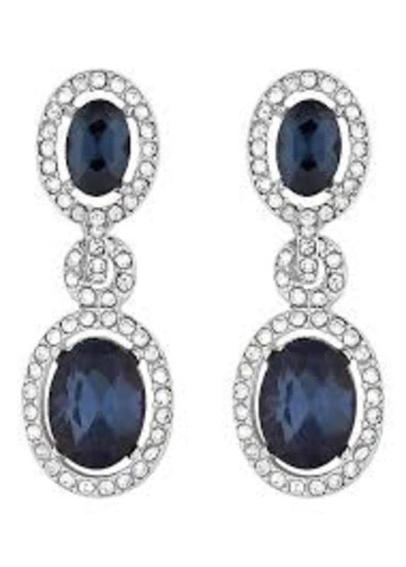 Image of Jon Richard Jon Richard Silver Plated Blue Halo Earrings